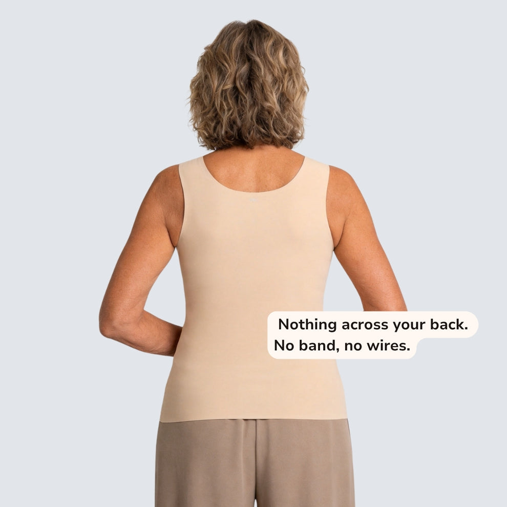 Built-In Bra Tank | Support in the front. Nothing wraps around your back.
