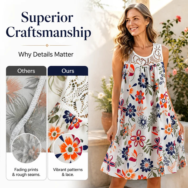 Women's Elegant Sleeveless Floral Dress