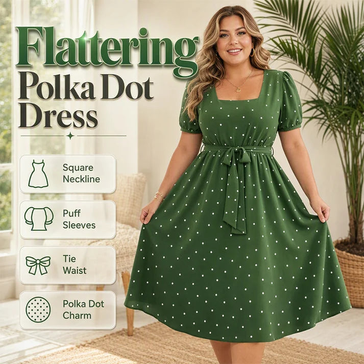 Women's Plus Size Polka Dot Dress