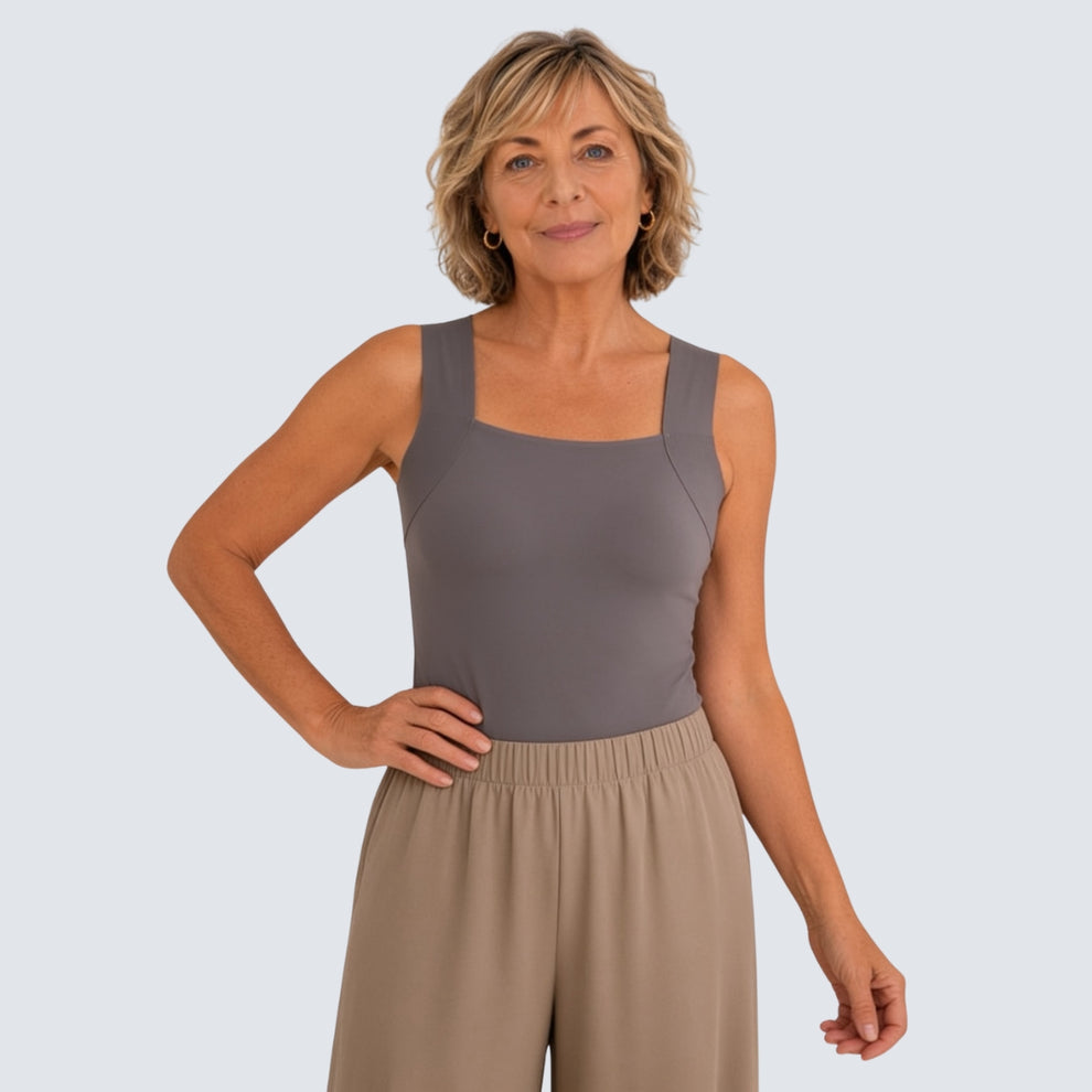 Built-In Bra Tank | Support in the front. Nothing wraps around your back.