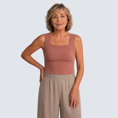 Built-In Bra Tank | Support in the front. Nothing wraps around your back.