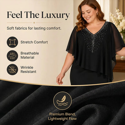 Women Elegant V Neck Evening Dress