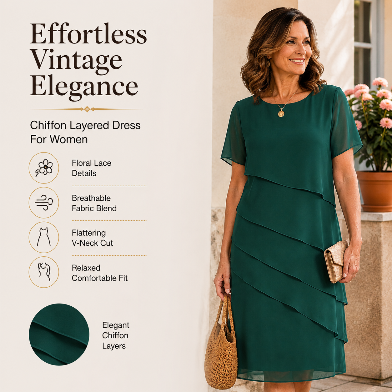 Elegant Comfort Ruffle Dress