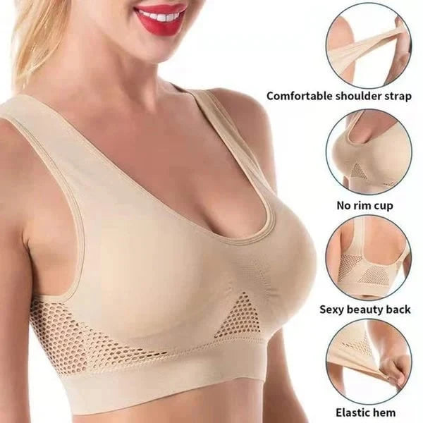 Women's non-padded cotton bra, breathable.