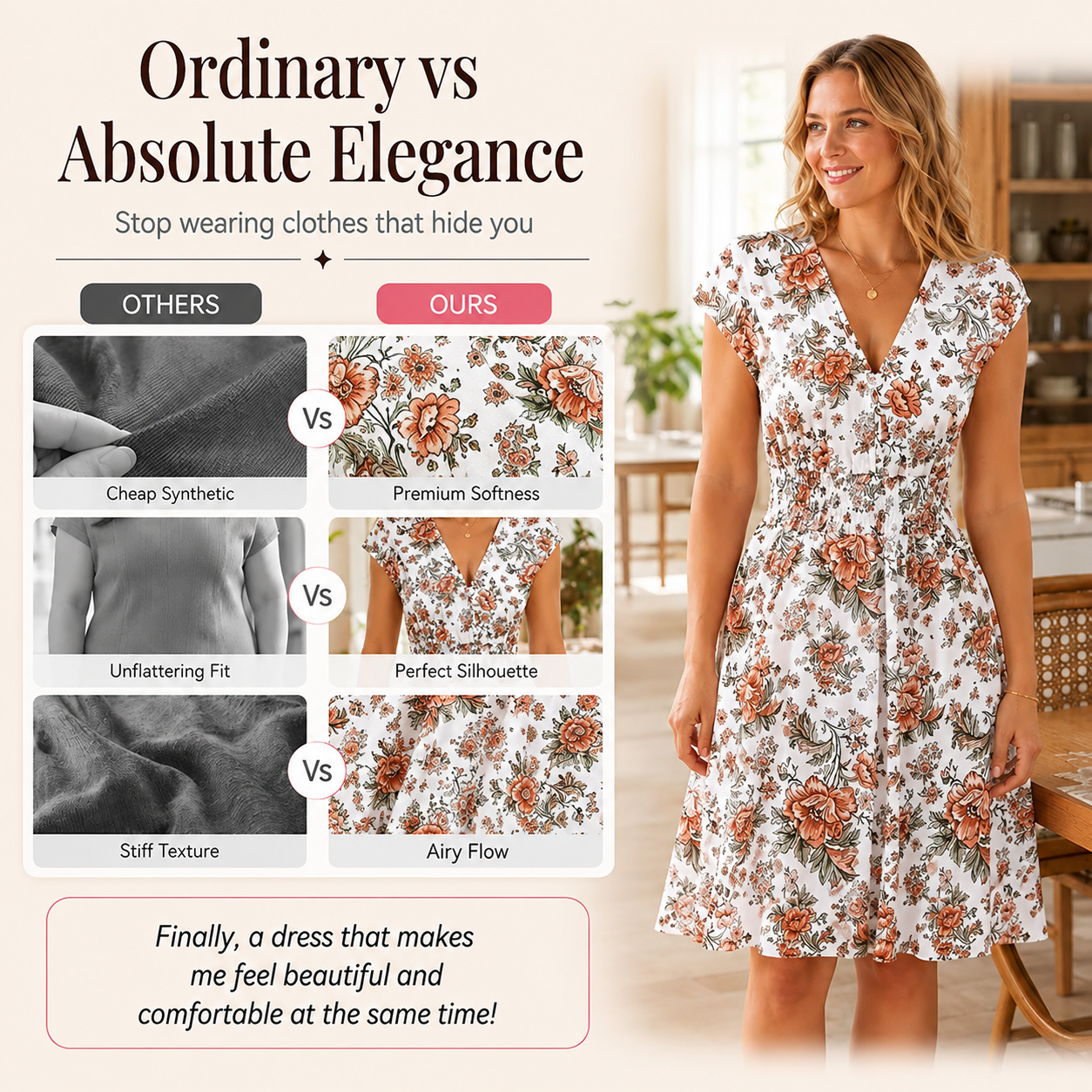Women's V-neck floral dress 💃