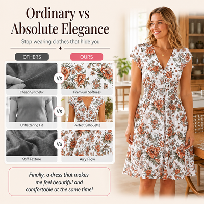 Women's V-neck floral dress 💃