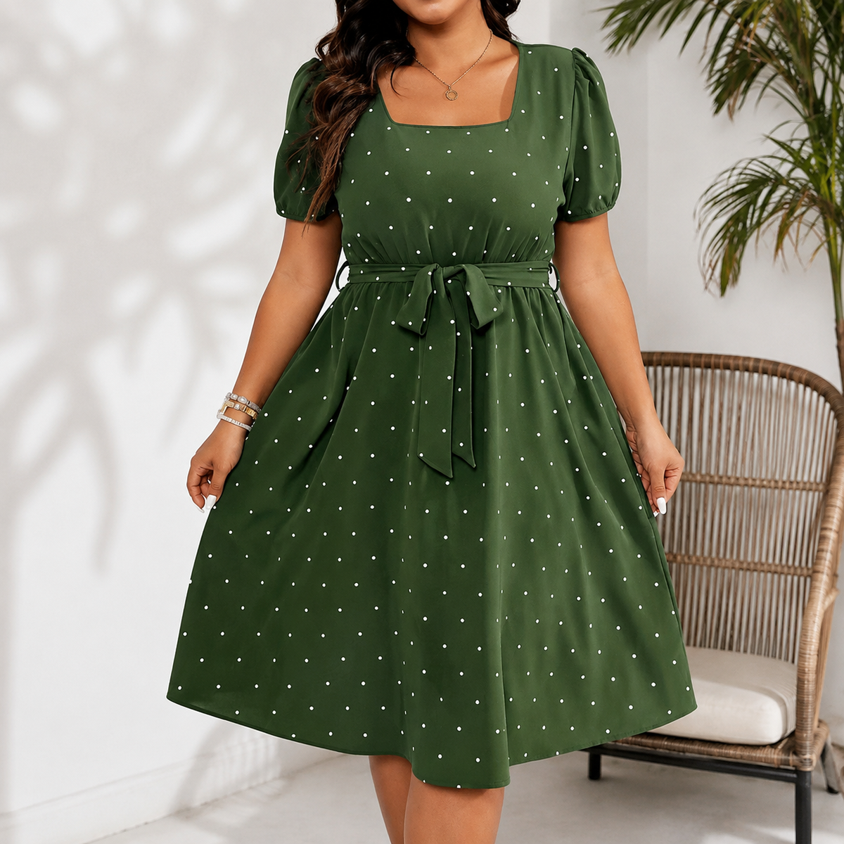 Women's Plus Size Polka Dot Dress