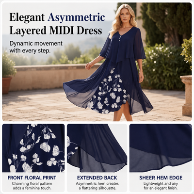 Layered chiffon dress – Elegant design