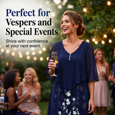 Layered chiffon dress – Elegant design