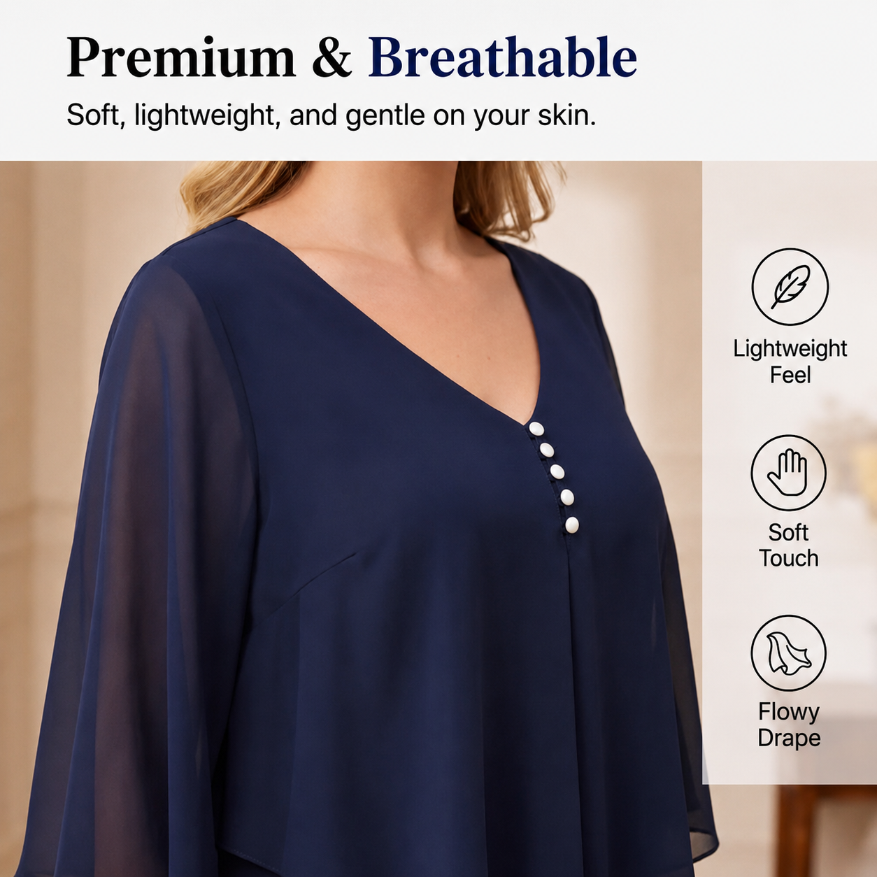 Layered chiffon dress – Elegant design