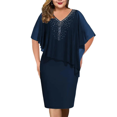 Women Elegant V Neck Evening Dress