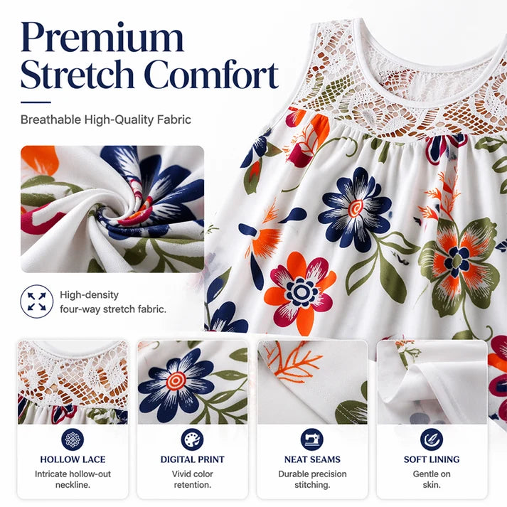 Women's Elegant Sleeveless Floral Dress