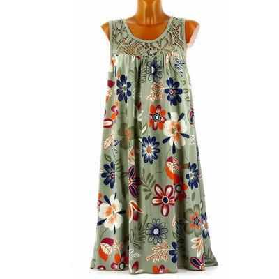Women's Elegant Sleeveless Floral Dress
