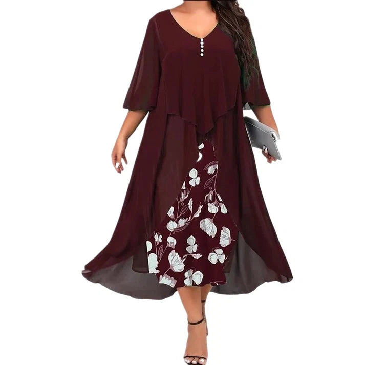 Layered chiffon dress – Elegant design