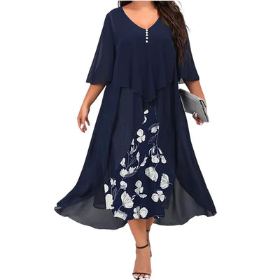 Layered chiffon dress – Elegant design