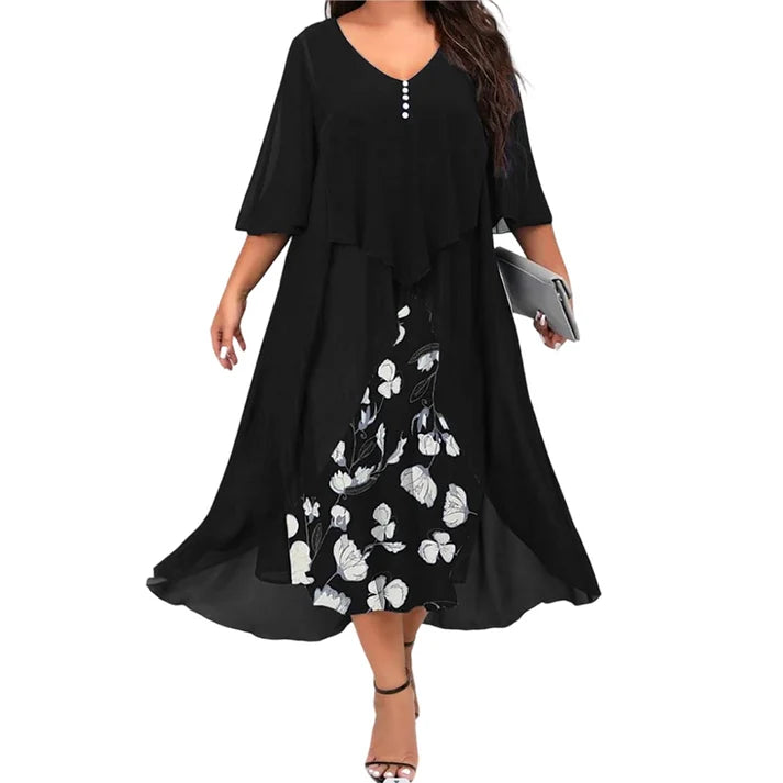 Layered chiffon dress – Elegant design