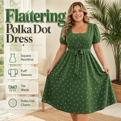 Women's Plus Size Polka Dot Dress