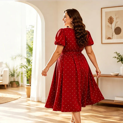 Women's Plus Size Polka Dot Dress