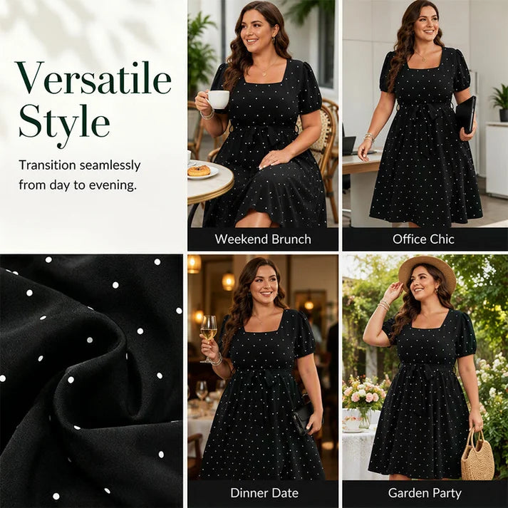 Women's Plus Size Polka Dot Dress